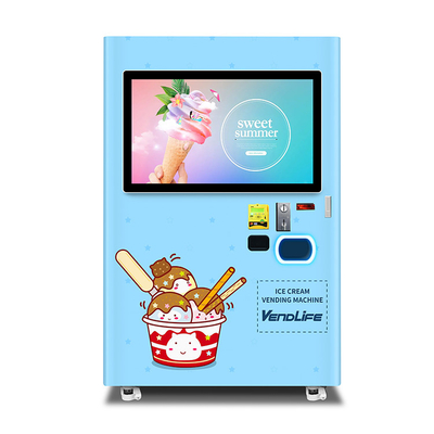 Soft Serve Ice Cream Vending Machines DEX System With 42inches Screen