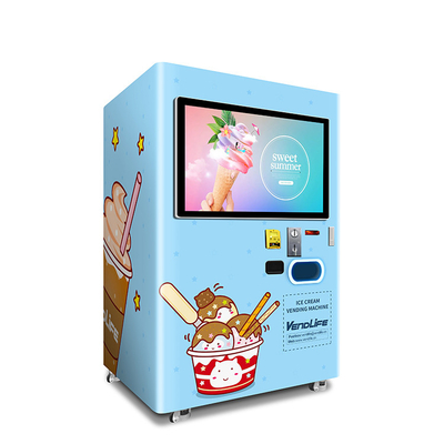 Soft Serve Ice Cream Vending Machines DEX System With 42inches Screen