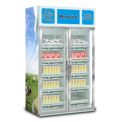 Milk Smart Vending Machine 500W For Double Doors ISO90001 Approved