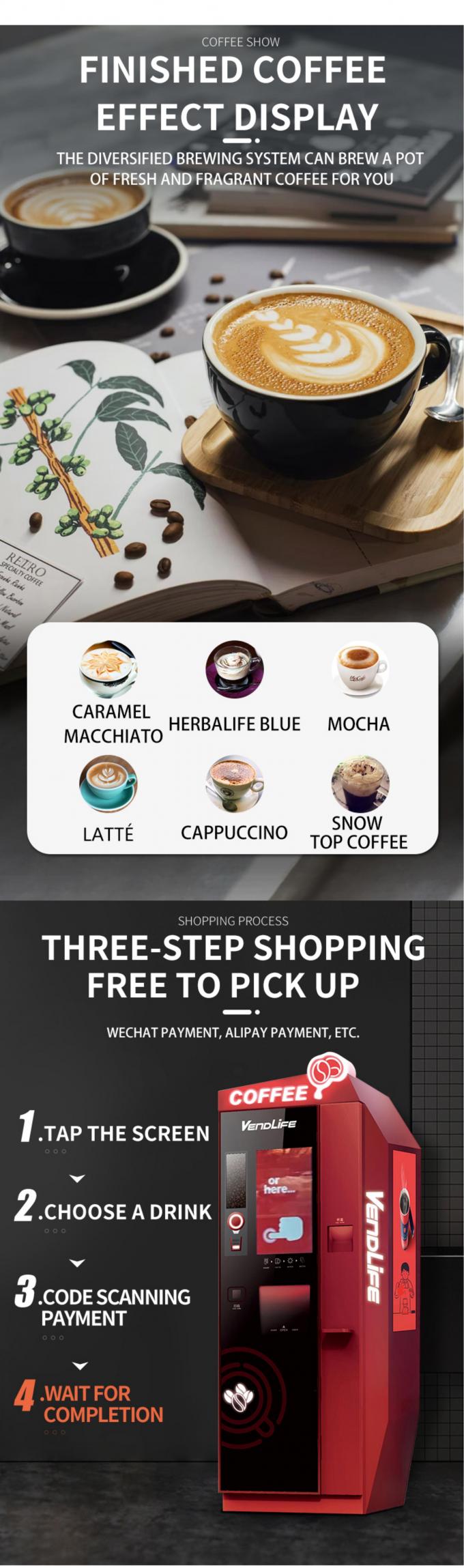 self serve Coffee Vending Machines 150 cups capacity Multifunctional